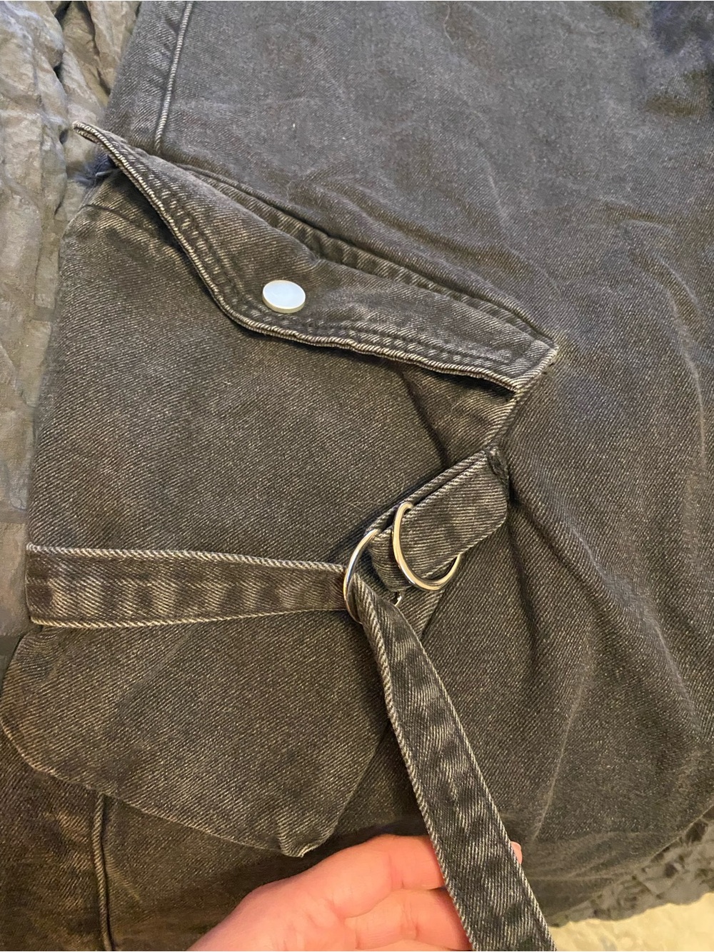 Black Cider Wide-Leg Cargo Utility Pants - Picture 4 of 7